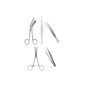 Set instruments, Pean clamp scissors tweezers, 5-piece