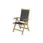 High-back chair Fairchild teak natural pearl Textilene teak folding chair