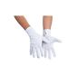Gloves Men, white with piping, cotton