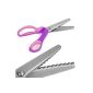 BOXCUTE pinking shears / Sewing with Ball Blade Shears Measurement in Zigzag Crafts Sewing Professional (Pink and Purple)