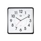 Trevi square wall clock 25cm silent movement Quartz - Black