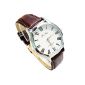 ufengke® Roman numerals men retro waterproof leather wristwatch strap casual sports watch (Watch)