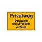 Private road - crossing and transit prohibited sign, aluminum, 30x20 cm