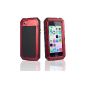SAVFY® The latest version adapted to the imprint Digital - Defender Case Shockproof For iPhone 5 / 5S Case Durable Metal Aluminum Case Cover Fold anti dust sealed Impact protection / against shock Splash proof - Red (Electronics)