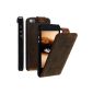 Blumax® Ultraslim Flipcase Leather Flip Cover Case Skin Case for Apple iPhone 5 / iPhone 5s USED antique coffee Dark brown genuine mobile phone pocket with magnetic closure (Electronics)