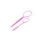 David Sun 2 pcs Topsy Tail Hair Styler hairstyle Dreher Help Hair Twister snare loop Pink (Misc.)