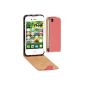 OneFlow Premium Flip Case / Cover / Case - for Apple iPhone 4 / 4S - CORAL (Electronics)