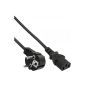 INLINE power cord safety plug angled to IEC connector 5m black back (Accessories)