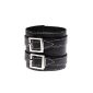 Echtlederband leather cord bracelet kraftband very broad black handmade cowhide # 11 (Misc.)