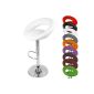 Bar stool - WHITE - chrome and synthetic leather - VARIOUS COLORS (Kitchen)