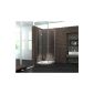 8 mm shower shower screen corner shower quadrant 90 x 90 x 195 cm ANGOLO without shower tray (Misc.)