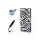 Lusee® PU Case Cover for Alcatel One Touch Pop C7 / 7041D Cover Leather Case Cover Case Cover Stand Function + Free touch pen and dustproof Zebra (Wireless Phone Accessory)