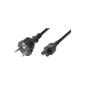 Connection cable safety plug - IEC-320 clutch C5 5.0 m black (tool)