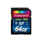 Transcend 64 GB SDXC Memory Card Class 10 UHS-I 300x TS64GSDU1E [Packaging 