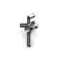 New: Design Cross Pendant and Ring Black anodized stainless steel with engraving of Our Father Spanish version, and Free Channel - length 60cm.  Free Shipping as of GB.  (Jewelry)