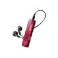 Sony NWZB173B WALKMAN MP3 Player 4GB with clothing clip red (Electronics)