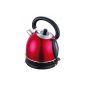 Stainless steel design kettle 1.8 liters kettle Retro Design 1800W wireless 360 ° ROT