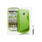 TPU Silicone Gel Case S-Series Case Cover For Samsung Galaxy S3 Mini i8190 Gt + Mini Stylus + Screen Protector (Green) (Wireless Phone Accessory)