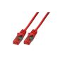 BIGtec 3m CAT.5e Ethernet LAN Patch Cable Gigabit network cable patch cable red (RJ45, Cat 5e twisted pair UTP, 1000 Mbit / s) 2 x RJ45 connectors ideal for switch, DSL connections, patch panels, patch panel, router, modem, access point and other devices with RJ45 connection, cable CAT CAT cable CAT5e (Electronics)