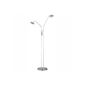 Wofi floor lamp Twin 2-lamp, nickel matt, height about 157 cm, projection approximately 47 cm, LED Dimmable 3006.02.64.9000 (household goods)