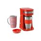 HOBERG Café-BOXX, single coffee included thermo mugs and china cup, red (household goods)