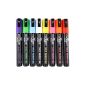 Chalk Markers Stationery Island D60 - 8 assorted colors - Felt Chalk Ink in liquid - Pointe bevel 6mm - 60 DAY GUARANTEE: SATISFACTION OR 100% MONEY BACK (Black Body - erasing WITH DRY CLOTH) (Kitchen)