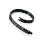 MunkiMix Link Bracelet Stainless Steel Black Wrist Man Poli (Jewelry)