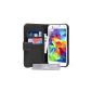 Yousave Accessories Samsung Galaxy S5 Bag Black PU Leather Wallet Case (Accessories)