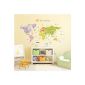 Deco Wall, DMT-1306 The world map wall stickers / wall sticker / wall decals / wall transfers (Baby Product)