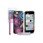 iPhone 5C Case Multi-colored silicone gel Jellyfish Case With Stylus Pen (accessory)