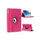 IPad Case air IDACA Leather Case with stand and screen out Air iPad / 5 (Hot Pink) (Personal Computers)