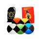 Juggling balls set of 5 - Professional Beanbag balls made of suede + balls booklet (in German) + bag.  Complete set Ideal for beginners and professionals.  (Toys)