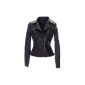 Lordz & Ladiez Ladies Faux Leather Jacket, Light Jacket IV033, Biker Jacket black (Textiles)