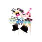 36pcs lip mustache glasses wolf mask with stick Masquerade (Toy)