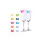 CKB Ltd® Pack of 10 - Butterfly Butterfly Glass Markers Wine Glass Markers Wine Glass Markers Silicone Mixed Colour Set -Perfect For Parties - Easily sticks to the sides of all types of glasses and bottles (household goods)