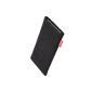fitBAG Rave Black cell phone pocket from textile material with microfiber lining for Apple iPhone 6 (Wireless Phone Accessory)