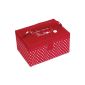 BUTTON Make Do and Mend IT Medium Red Polka Dot Sewing Box with Cream Polka Dot Lining (Kitchen)