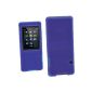 iGadgitz Blue Silicone Skin Case Skin Case Cover for Sony Walkman NWZ-E473 NWZ-E474 NWZ-E574 NWZ-E575 E Series Video MP3 Player 4GB 8GB 16GB + Screen Protector (Electronics)