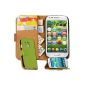 OneFlow Premium WALLET Case / Cover / Protective pouch wallet design with stand function - for Samsung Galaxy S3 MINI (GT-i8190) - GREEN (Electronics)