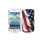 Cadorabo!  TPU Hard Cover for Samsung Galaxy S3 MINI (GT-I8190) in the pattern US Flag (Stars and Stripes) (Wireless Phone Accessory)