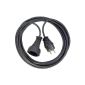 Brennenstuhl quality plastic Extension Cable 3m black, 1165430 (tool)