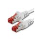 10m - white - 1 piece - CAT.6 Ethernet Lan Network Cable RJ45 | 10/100/1000 / Mbit / s | Patchkabel | CAT6 | S-FTP | double shielded | PIMF | 250MHz | 4x2xAWG26 / 7 | halogen free | compatible with CAT 5 / CAT 6a / CAT 7 | for switch, router, modem, Patchpannel, Access Point, patch panels (accessory)