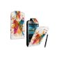SAMSUNG GALAXY Y S5360 PU LEATHER CASE + FREE STYLUS (Case with Portfolio) - Cover / Wallet Style Leather + stylus (New Multi Butterfly)
