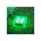 Set of 3 Large Pavers Bright Solar Glass Engraved Green LEDs of Lights4fun