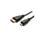 HDMI cable 5.0 m on Micro-HDMI, 19 pin HDMI A connection to HDMI D port with Ethernet functionality suitable for TV, camera, Smartphons, etc. (electronics)