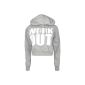 WearAll - Work Out Text Print Long Sleeve Top Ladies Short Cropped Hoodie - 3 colors - sizes 36-42 (Textiles)