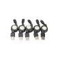 VKtech Lot 5x Micro USB Retractable Sync Data Cable charger black (Electronics)