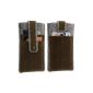 Blumax leather case used Antique Brown & Felt with Ruckzugfunktion for Apple iPhone 6 with Krediktkartenfach made of genuine leather and felt (Electronics)