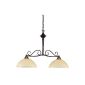 Honsel lights 72342 pendant light rust-colored antique glass alabaster colored champ (household goods)