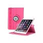 EnGive 360 ​​° Rotating Leather Case iPad 2 Case Air Case Cover Case with Stand Function Auto Sleep / Wake function (iPad Air 2, Pink)